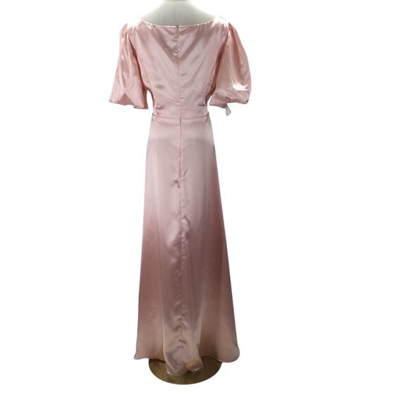 FORMAL AW  SZ 16 2x plus pearl pink satin Etta bridesmaid party dress NEW b94 - Picture 3 of 9